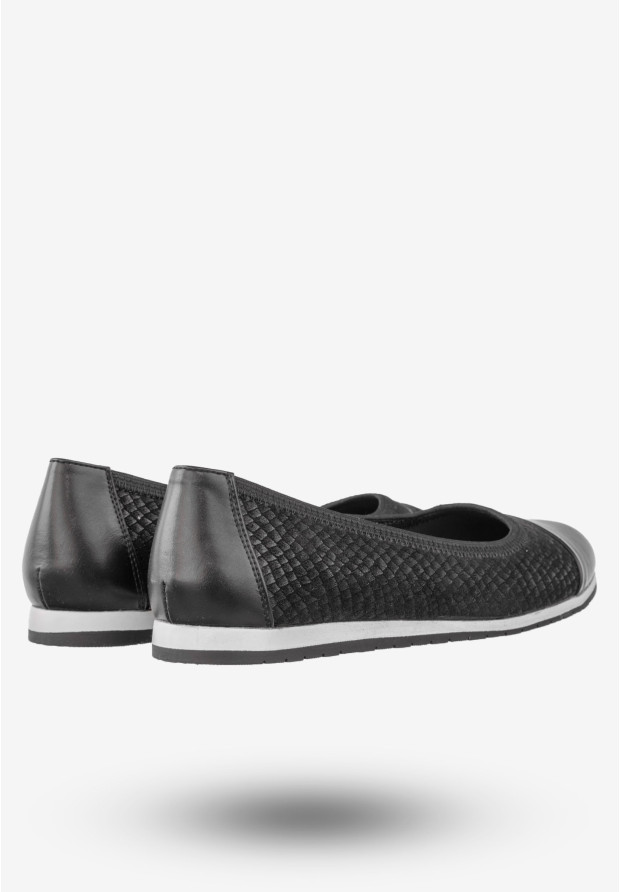 Baleriny Damskie Półbuty Wsuwane Buty Eleganckie Sergio Leone Czarne