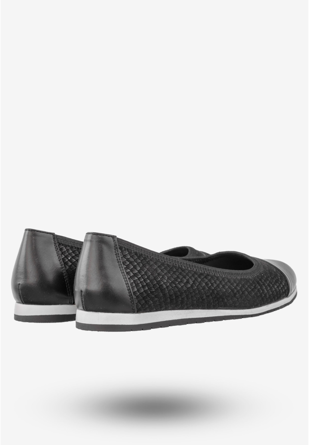 Baleriny Damskie Półbuty Wsuwane Buty Eleganckie Sergio Leone Czarne