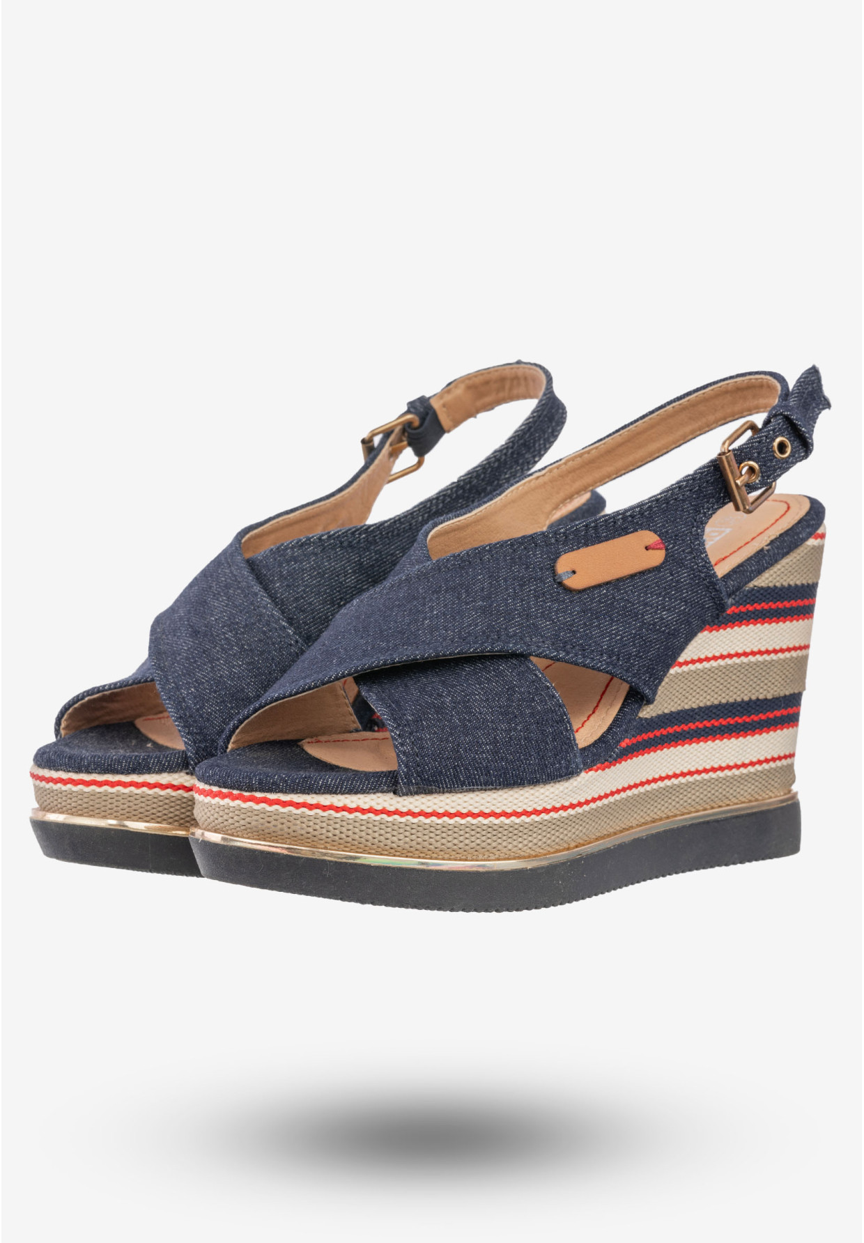 Sandały Na Koturnie Damskie Buty Zapinane Wysokie DK Jeans