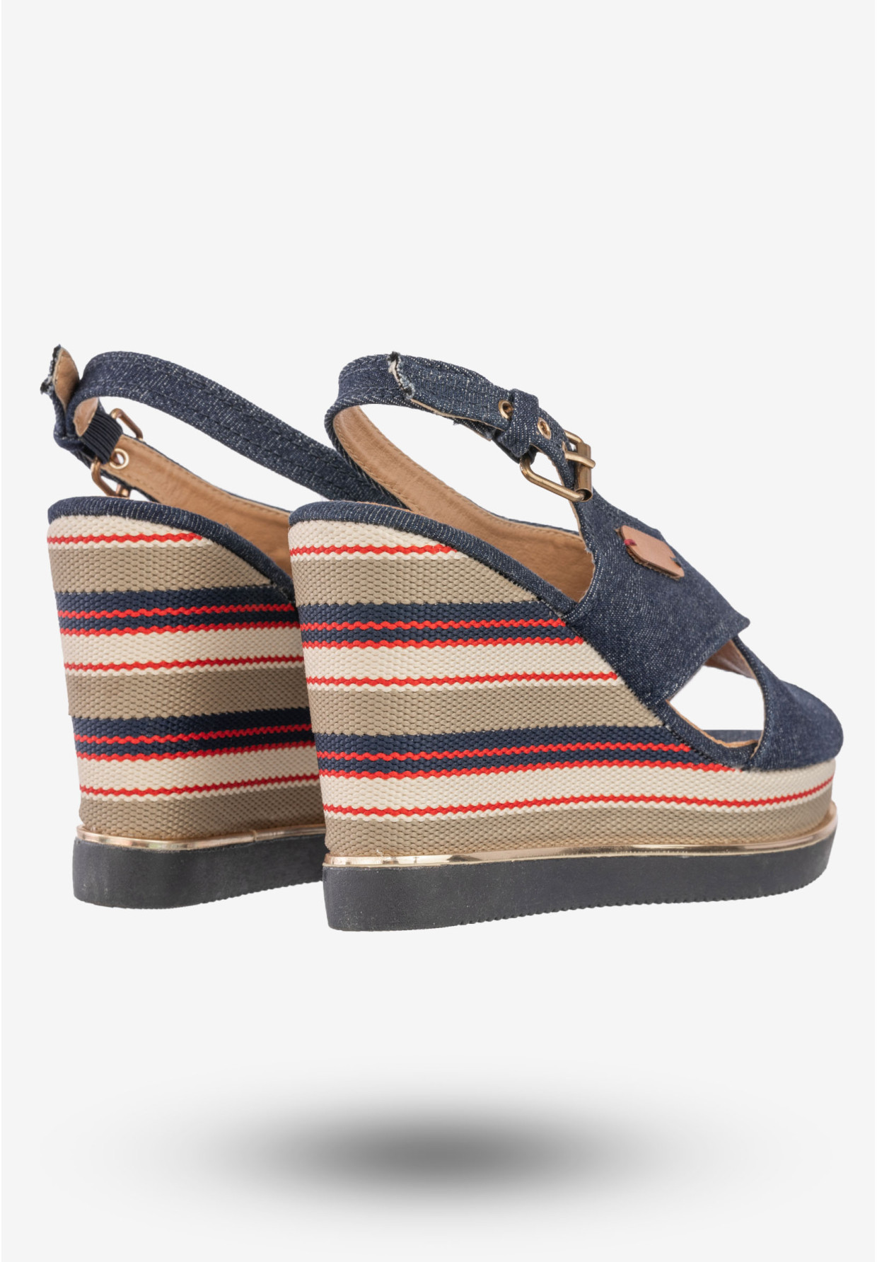 Sandały Na Koturnie Damskie Buty Zapinane Wysokie DK Jeans