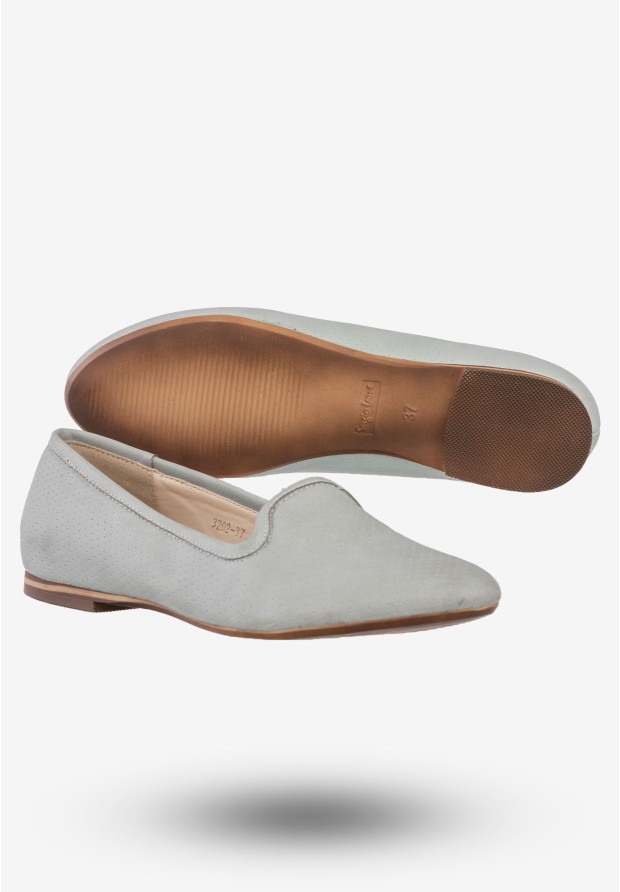 Baleriny Damskie Ekoskóra Półbuty Buty Eleganckie Sergio Leone Niebieskie 3202