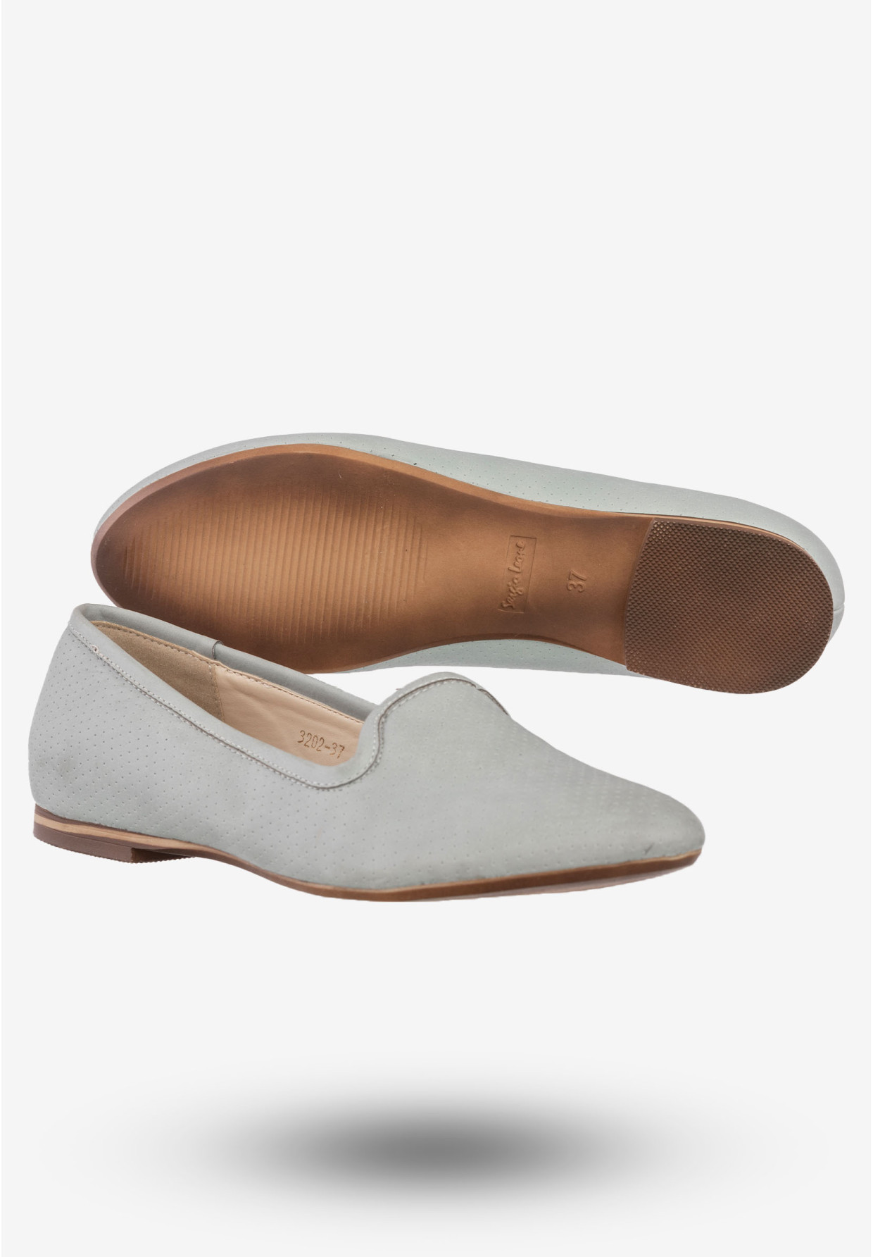 Baleriny Damskie Ekoskóra Półbuty Buty Eleganckie Sergio Leone Niebieskie 3202
