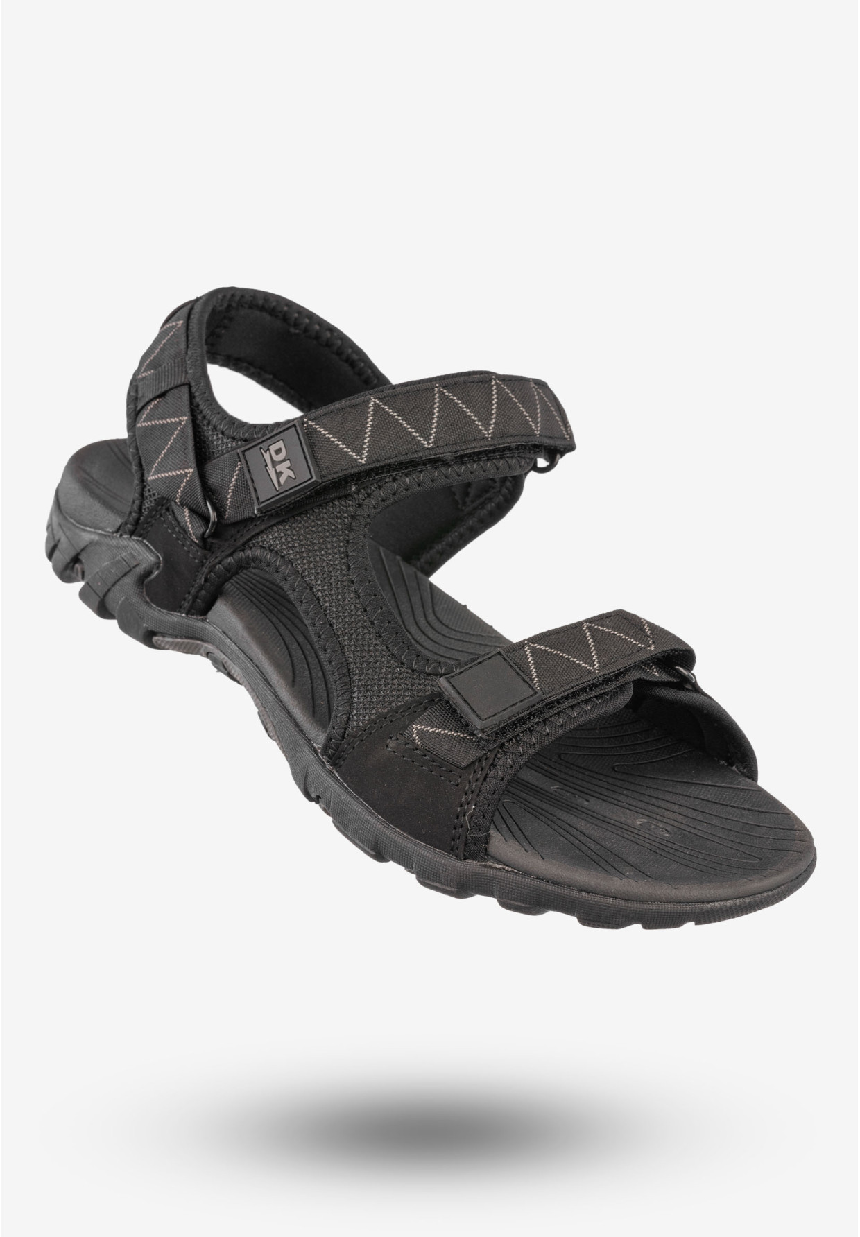 Sandały Męskie Ekoskóra Buty Na Rzepy Letnie DK Czarny/Szary S9507