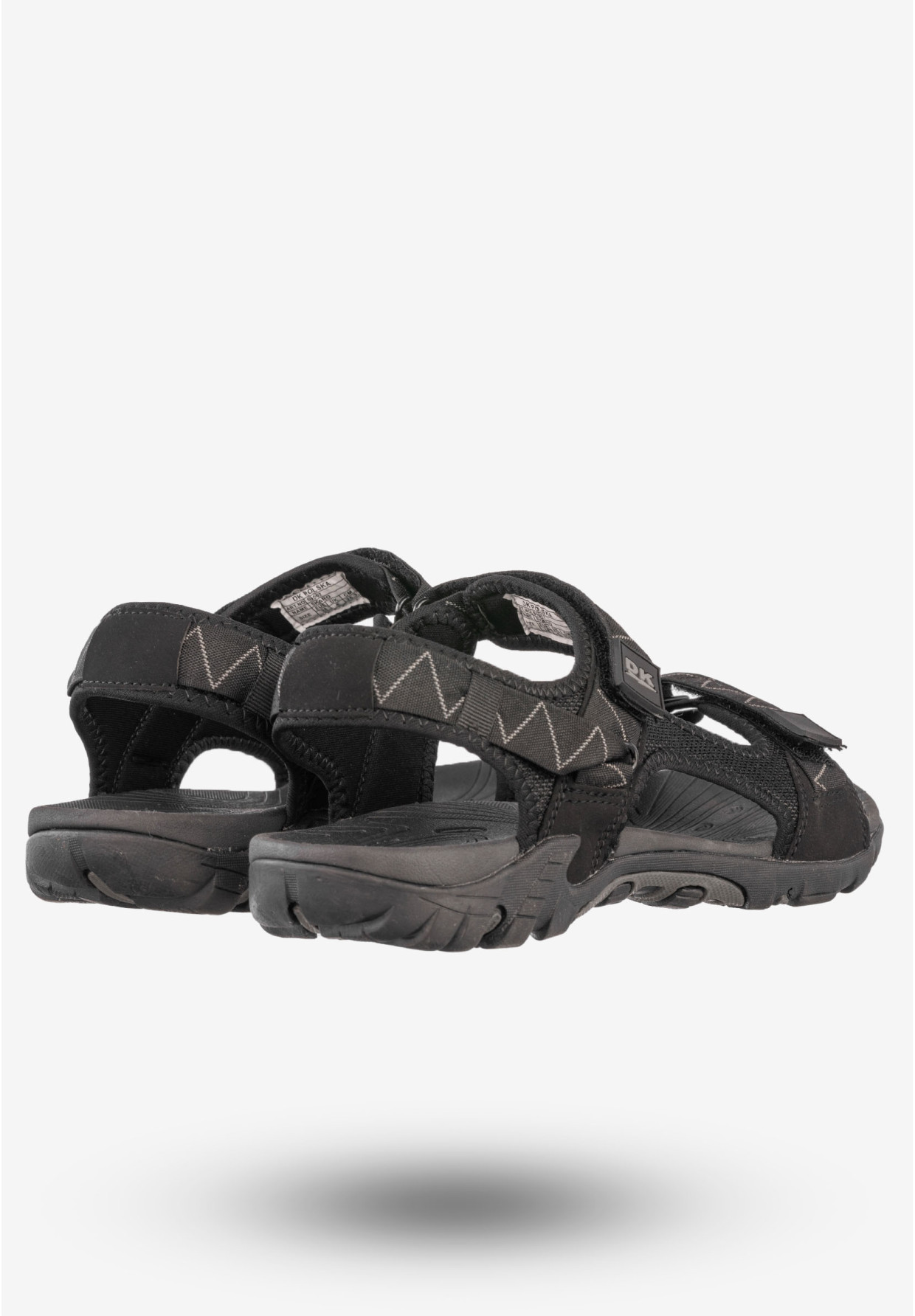 Sandały Męskie Ekoskóra Buty Na Rzepy Letnie DK Czarny/Szary S9507