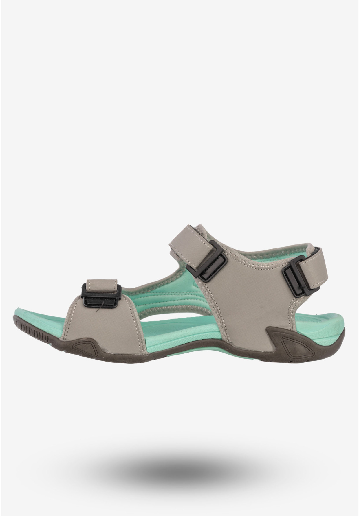 Sandały Męskie Ekoskóra Buty Na Rzepy Letnie DK Szary/Zielony DK3431
