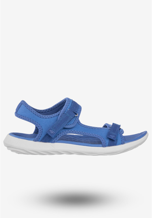 Sandały Sportowe Damskie 4F Na Rzepy Buty Wiosna/Lato Niebieskie HAL20-SAD001