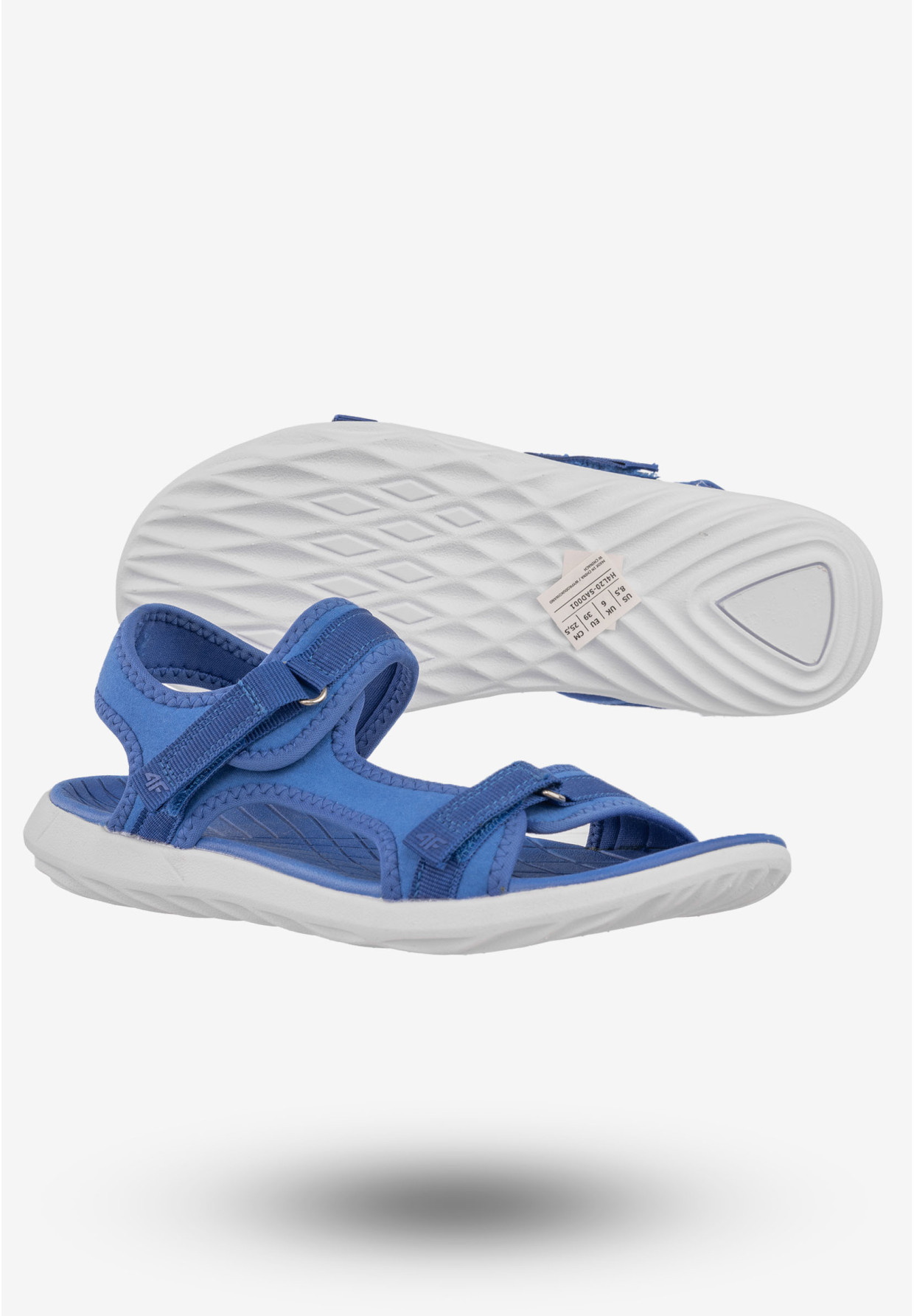 Sandały Sportowe Damskie 4F Na Rzepy Buty Wiosna/Lato Niebieskie HAL20-SAD001