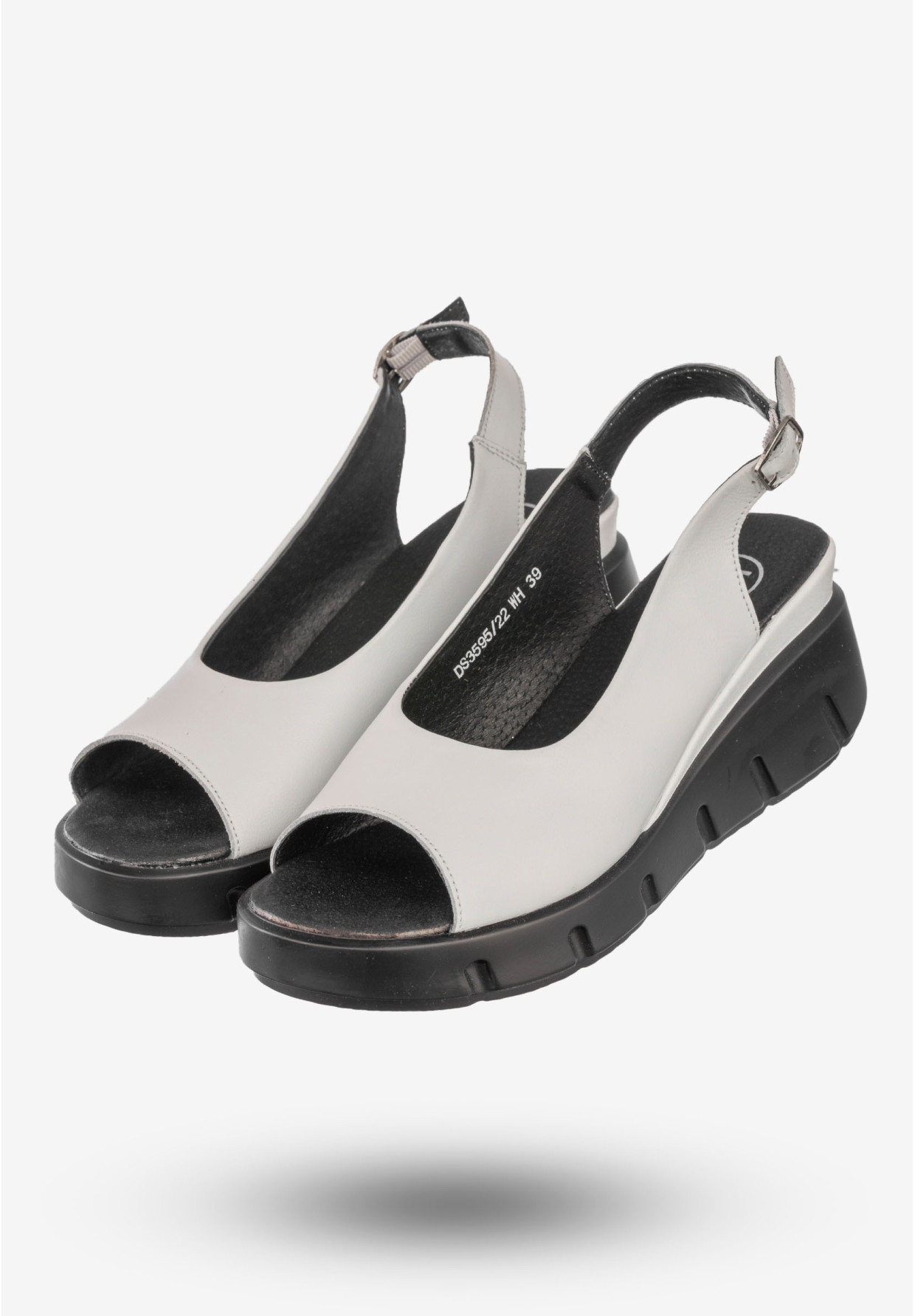 Sandały Damskie Skórzane Buty Na Platformie Filippo Białe DS3595/22