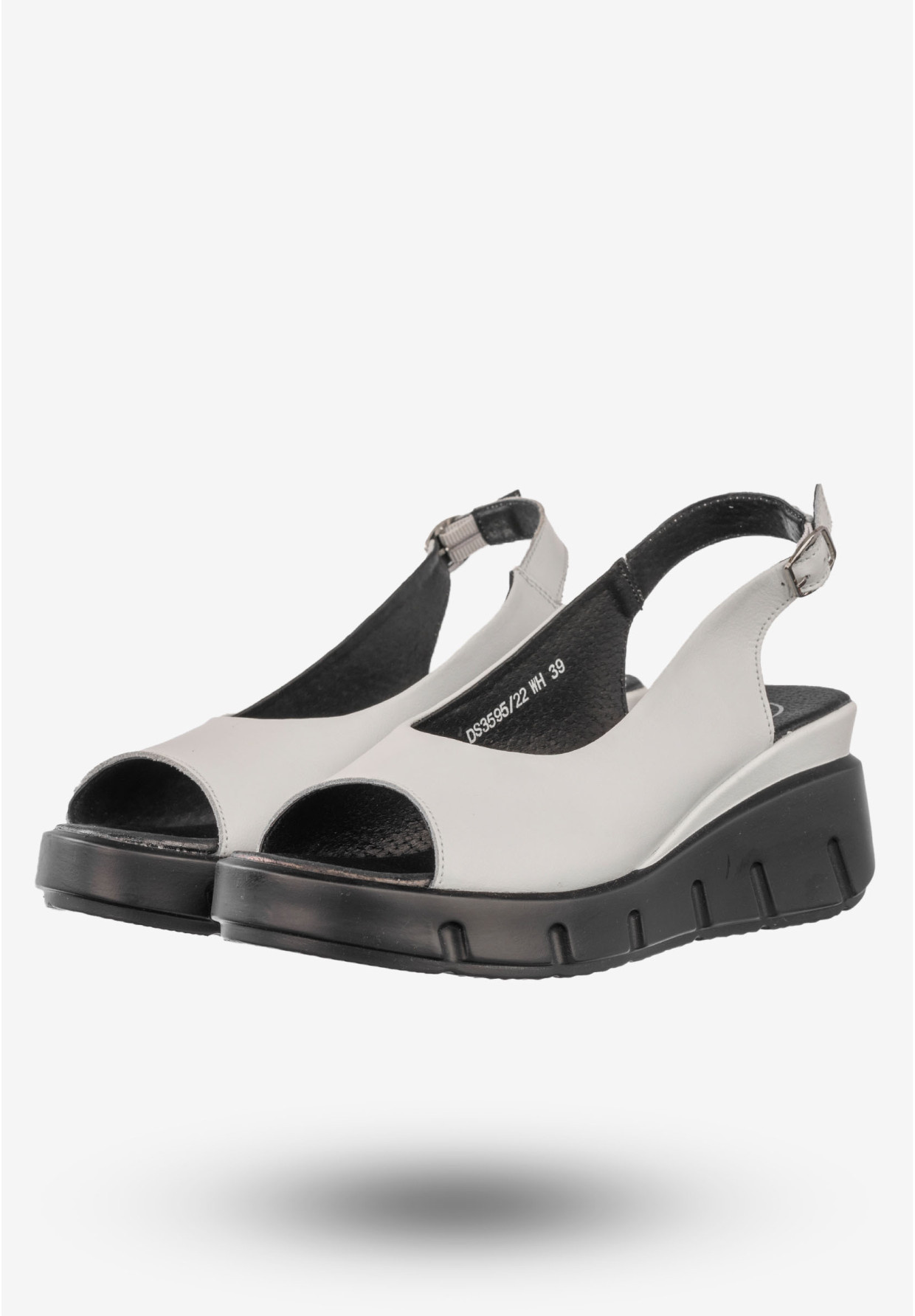 Sandały Damskie Skórzane Buty Na Platformie Filippo Białe DS3595/22