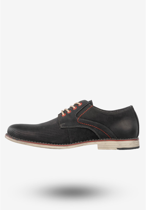 Półbuty Wizytowe Męskie Skórzane Buty Eleganckie Mr.Meexx Czarne 68W4MN2601