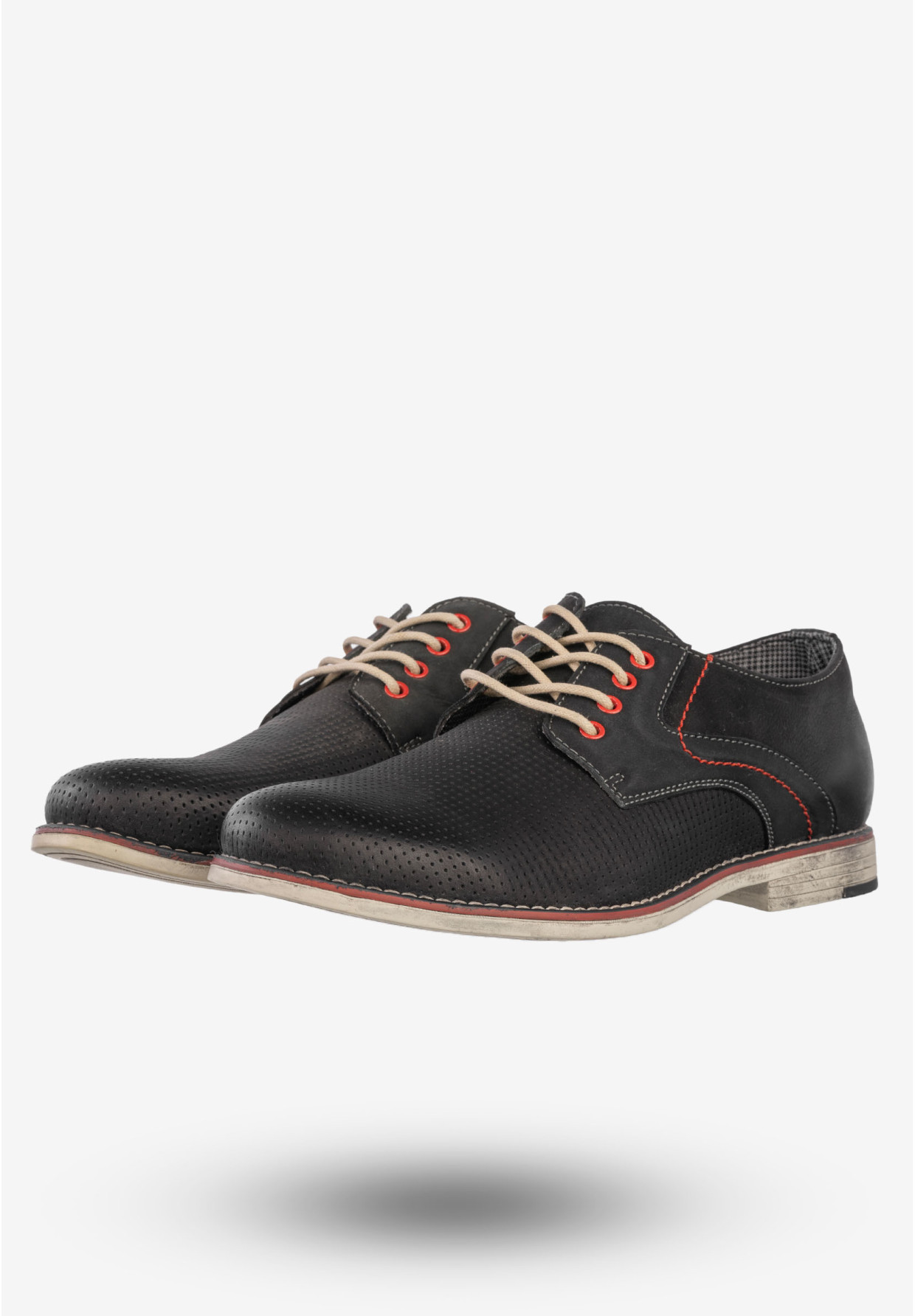 Półbuty Wizytowe Męskie Skórzane Buty Eleganckie Mr.Meexx Czarne 68W4MN2601