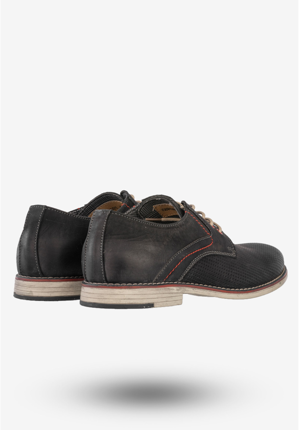 Półbuty Wizytowe Męskie Skórzane Buty Eleganckie Mr.Meexx Czarne 68W4MN2601