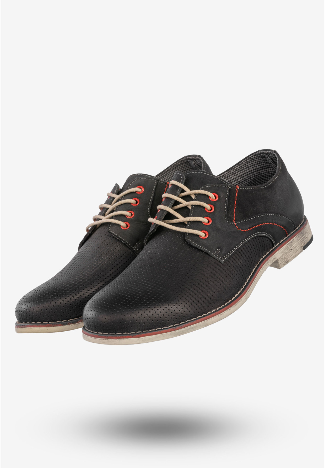 Półbuty Wizytowe Męskie Skórzane Buty Eleganckie Mr.Meexx Czarne 68W4MN2601