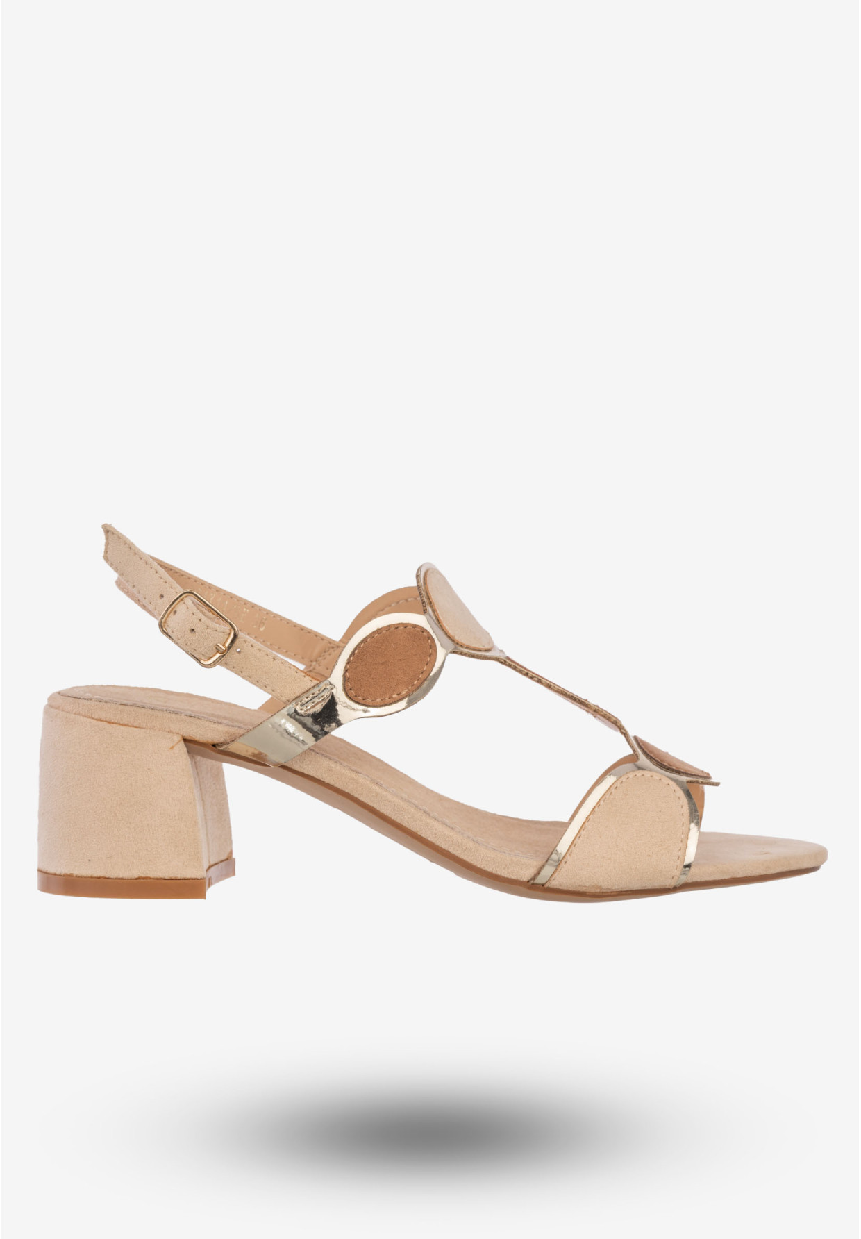 Sandały Damskie Buty Na Klocku Wiosna/Lato Casu Beżowe ER21X11