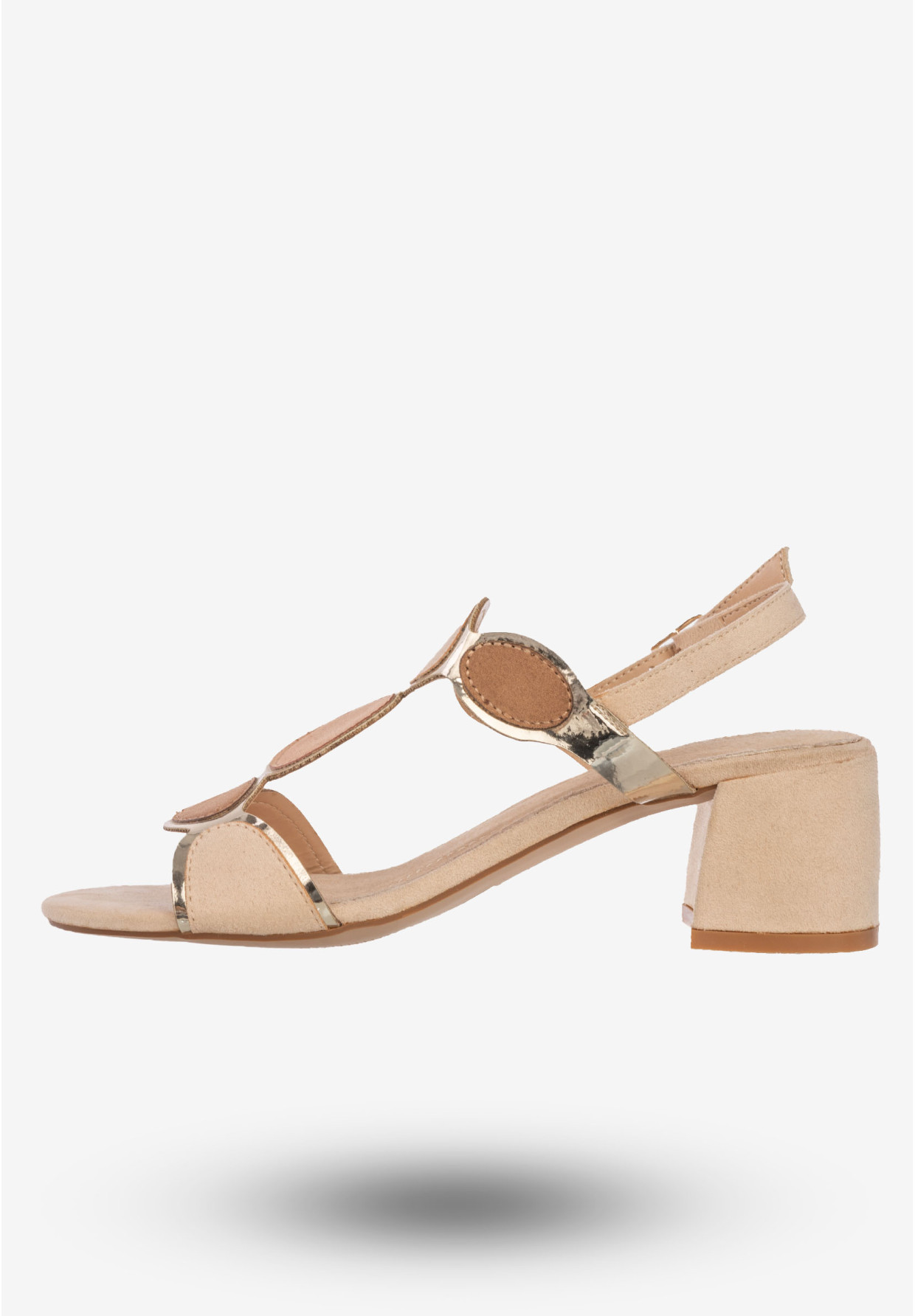 Sandały Damskie Buty Na Klocku Wiosna/Lato Casu Beżowe ER21X11