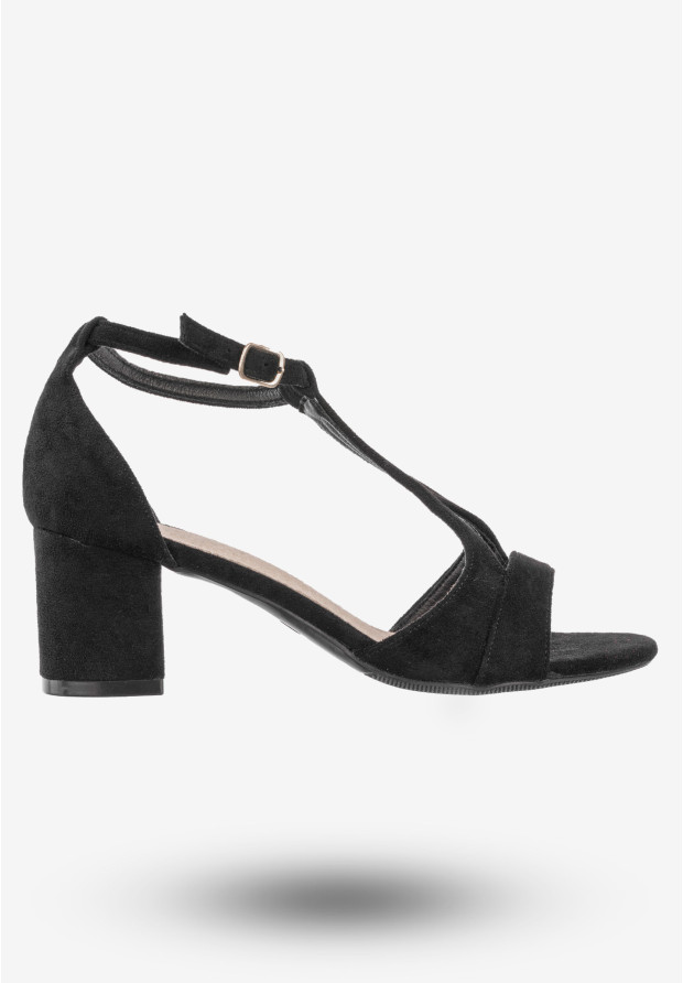 Sandały Damskie Buty Na Obcasie Eleganckie Potocki Czarne 24-20311BK