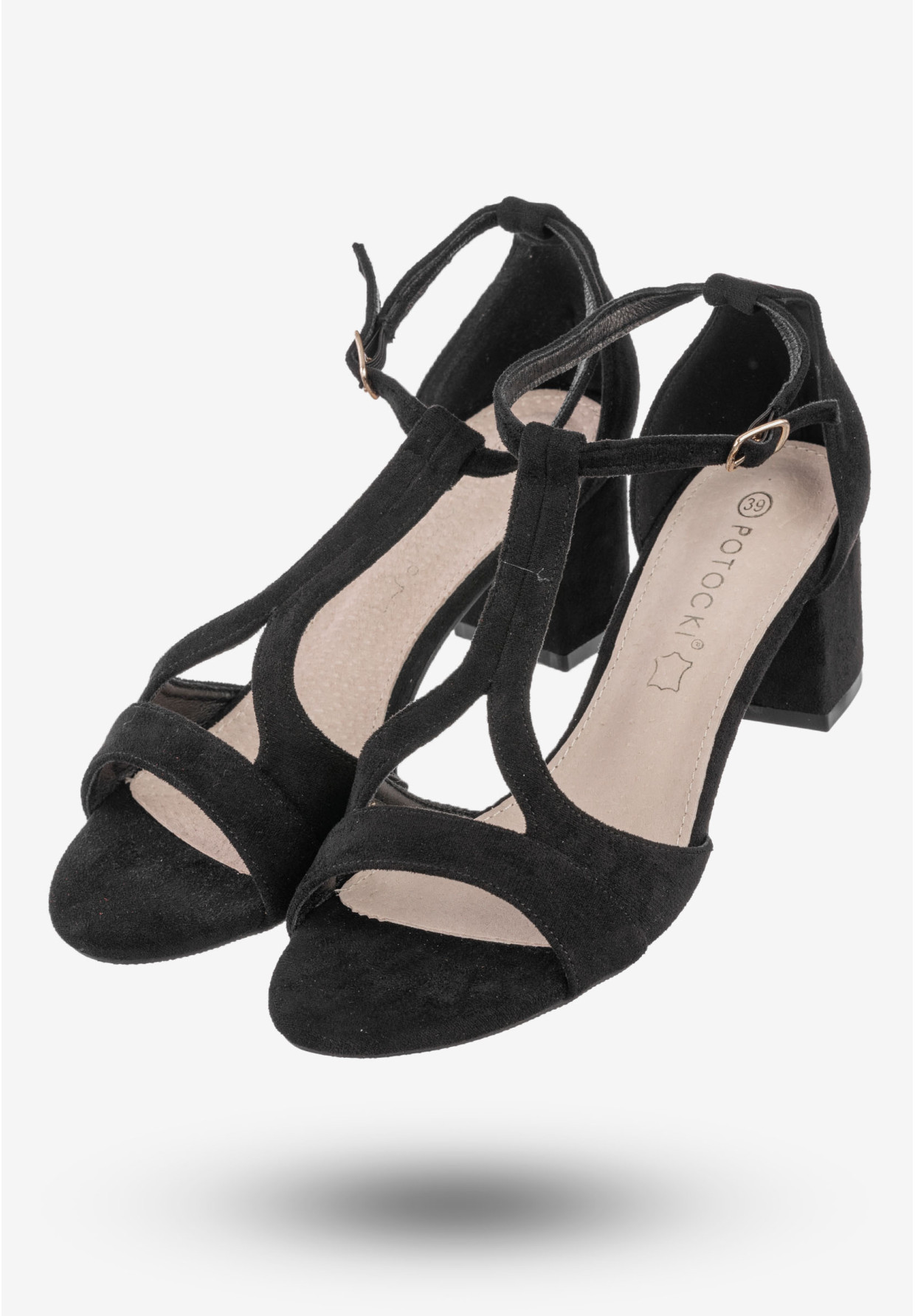 Sandały Damskie Buty Na Obcasie Eleganckie Potocki Czarne 24-20311BK