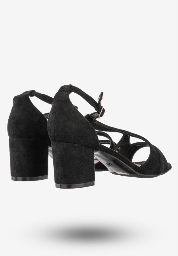 Sandały Damskie Buty Na Obcasie Eleganckie Potocki Czarne 24-20311BK