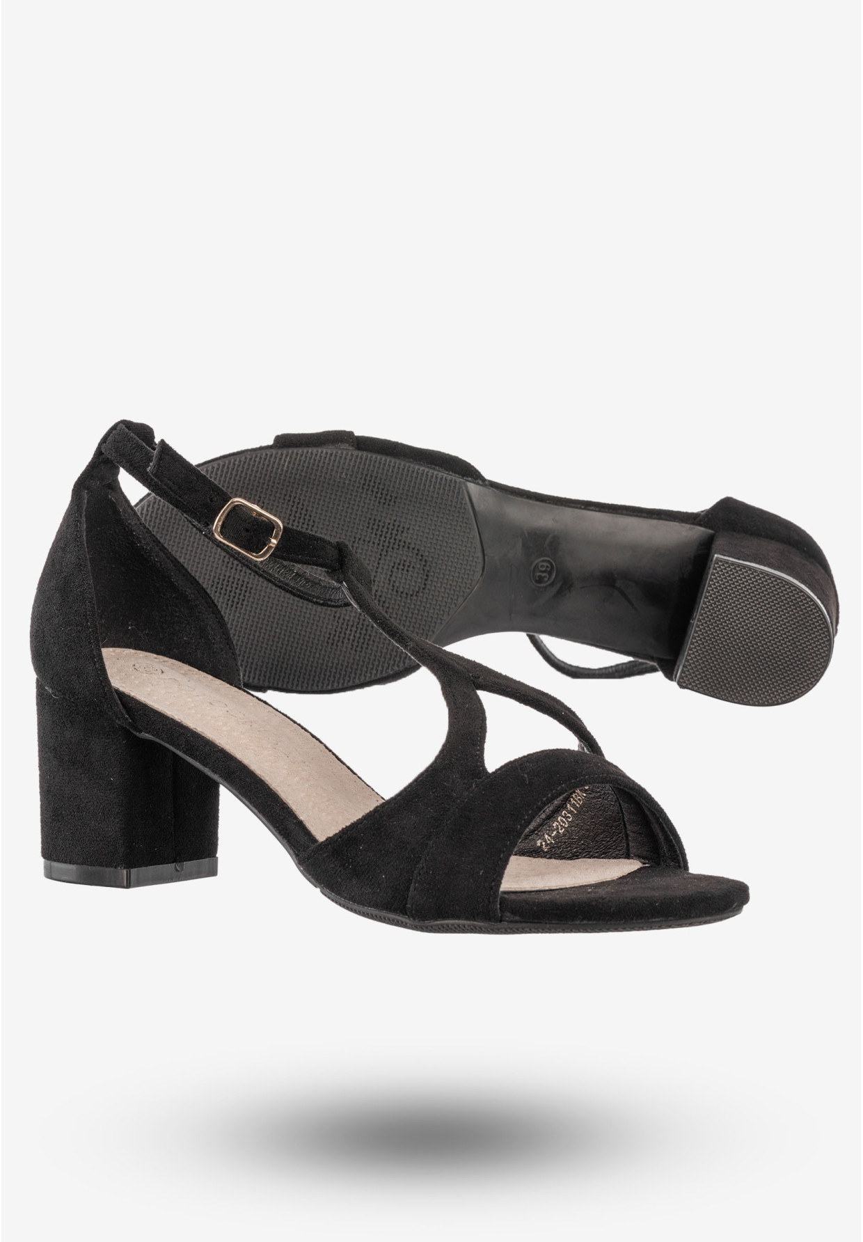 Sandały Damskie Buty Na Obcasie Eleganckie Potocki Czarne 24-20311BK