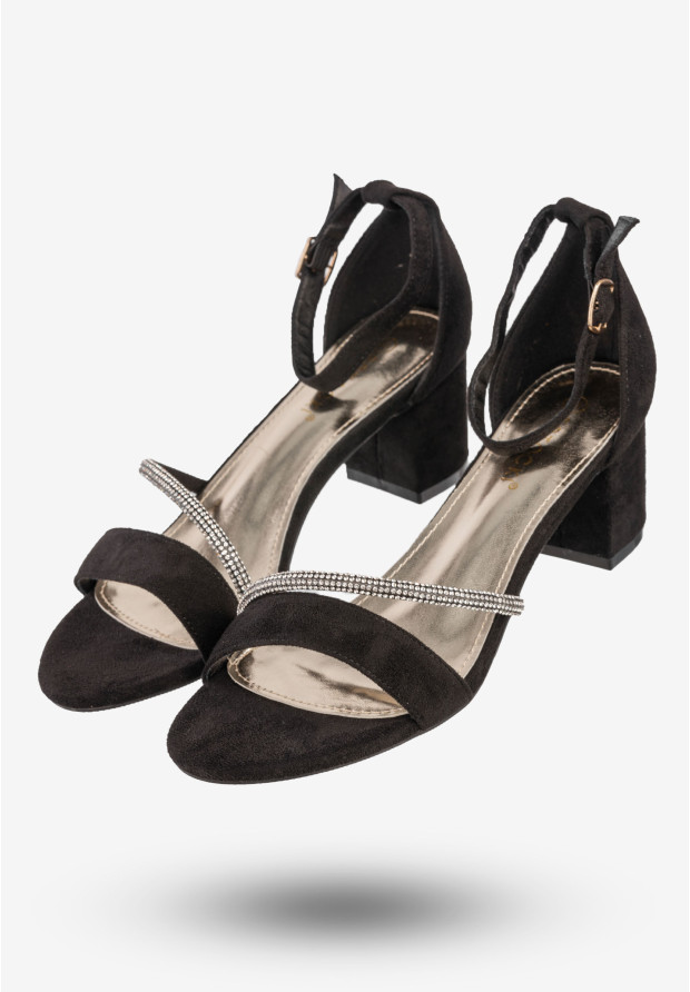 Sandały Damskie Eleganckie Buty Na Obcasie Potocki Czarne