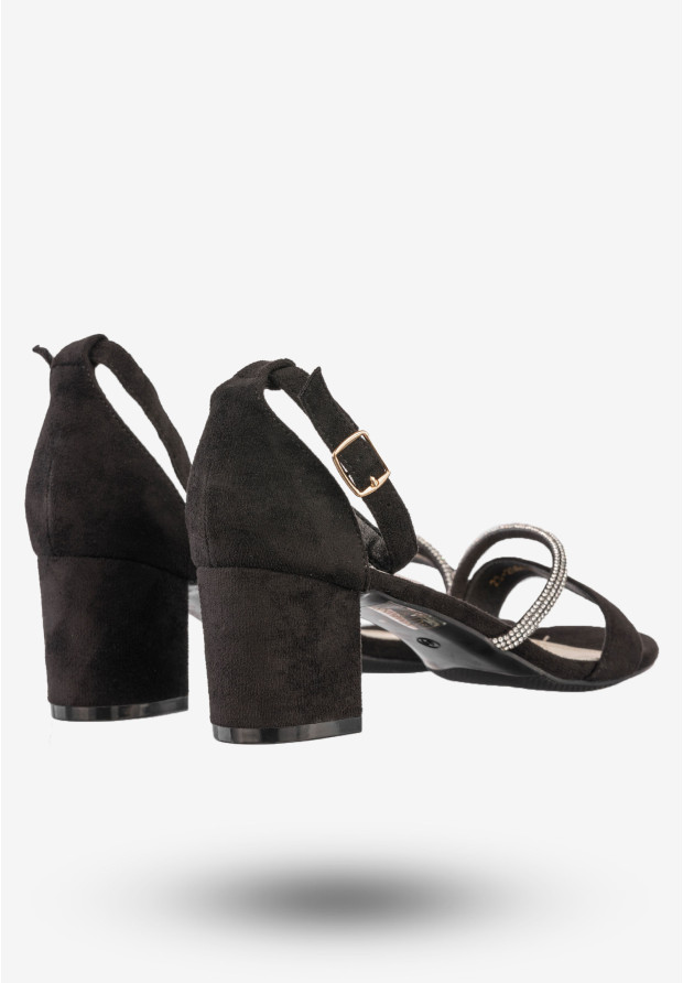 Sandały Damskie Eleganckie Buty Na Obcasie Potocki Czarne