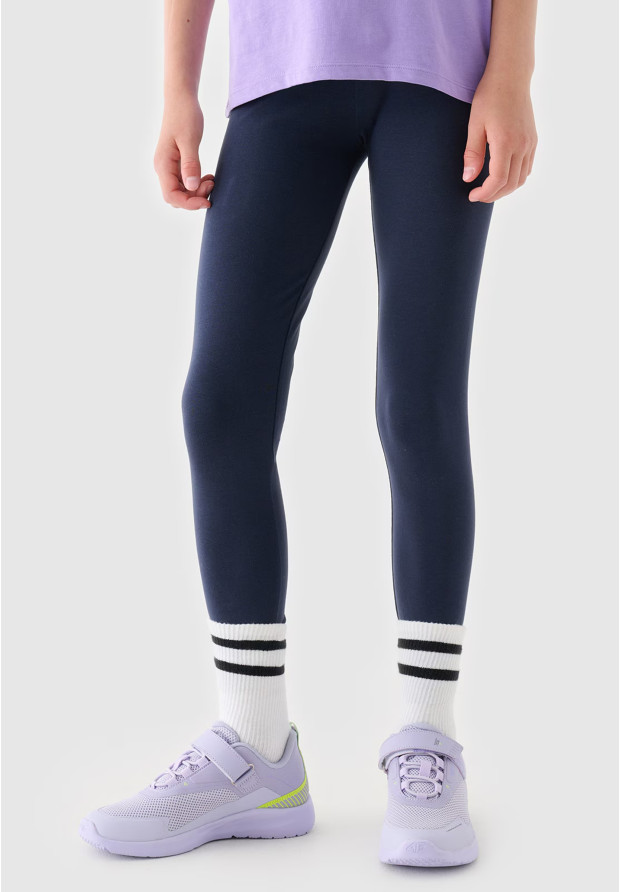 Dziewczęce legginsy 4F w głębokim kolorze