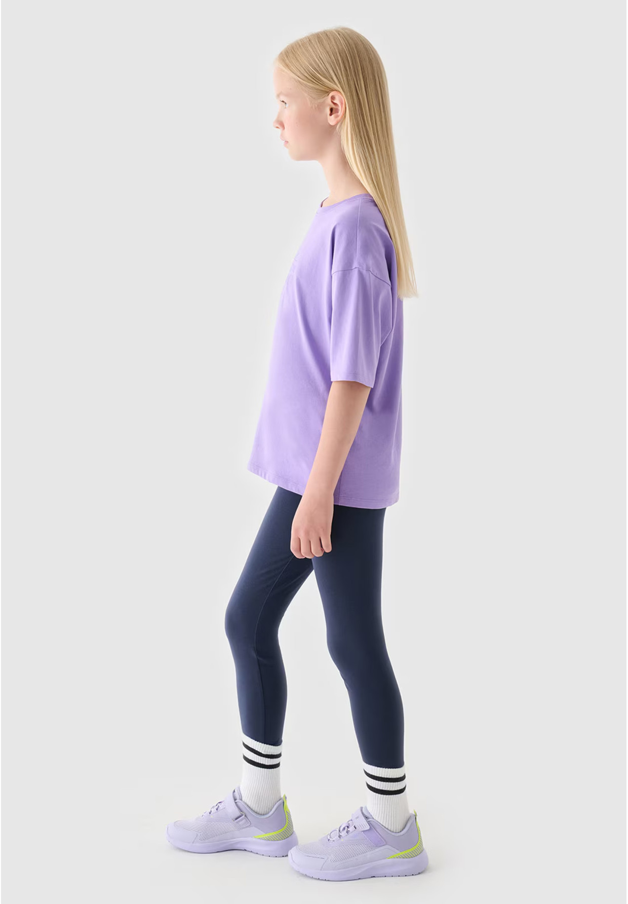 Legginsy Dziewczęce Spodnie 4F Dzianinowe Granatowe 4FJRAW24TTIGF239