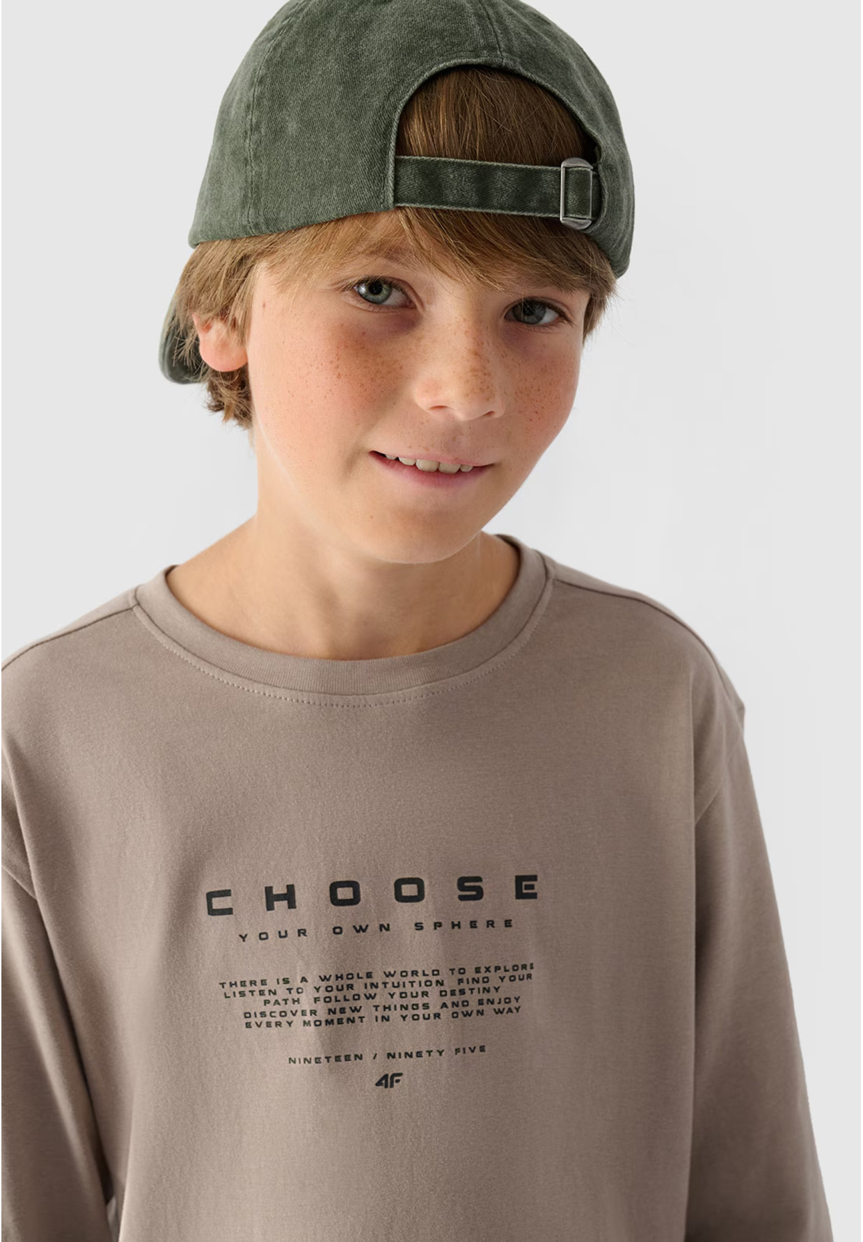 Longsleeve Chłopięcy 4F Regular Z Nadrukiem Szary 4FJWAW24TLONM294