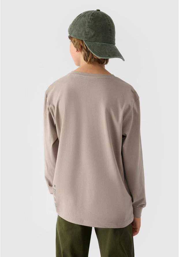 Longsleeve Chłopięcy 4F Regular Z Nadrukiem Szary 4FJWAW24TLONM294