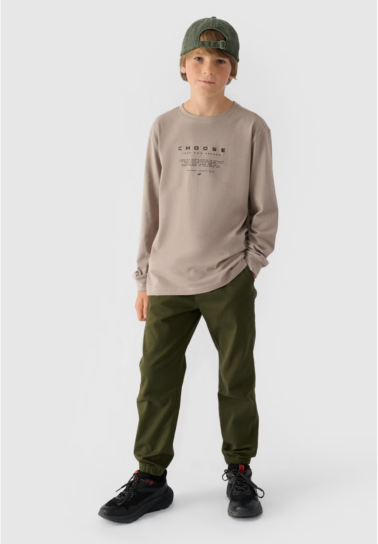 Longsleeve Chłopięcy 4F Regular Z Nadrukiem Szary 4FJWAW24TLONM294