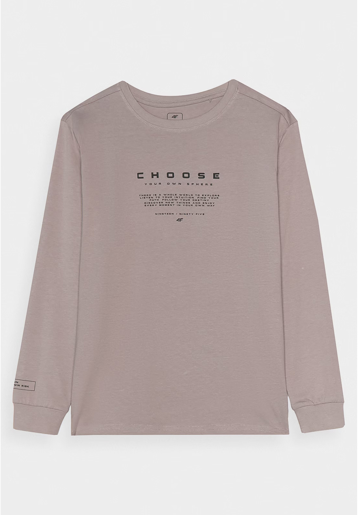 Longsleeve Chłopięcy 4F Regular Z Nadrukiem Szary 4FJWAW24TLONM294