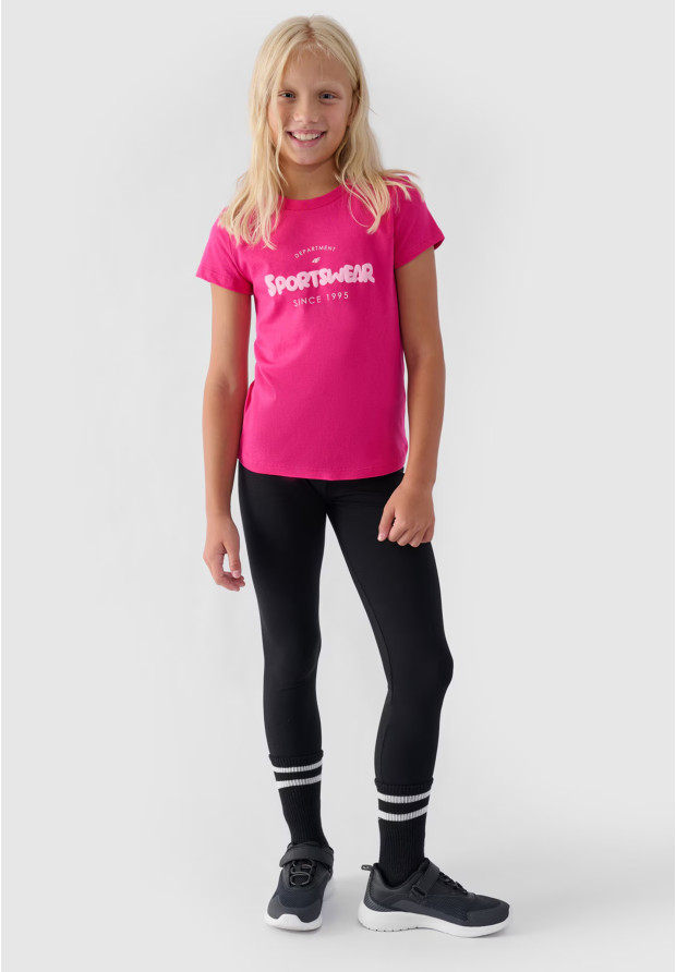 Czarny legginsy dziewczęce 4F do codziennych stylizacji