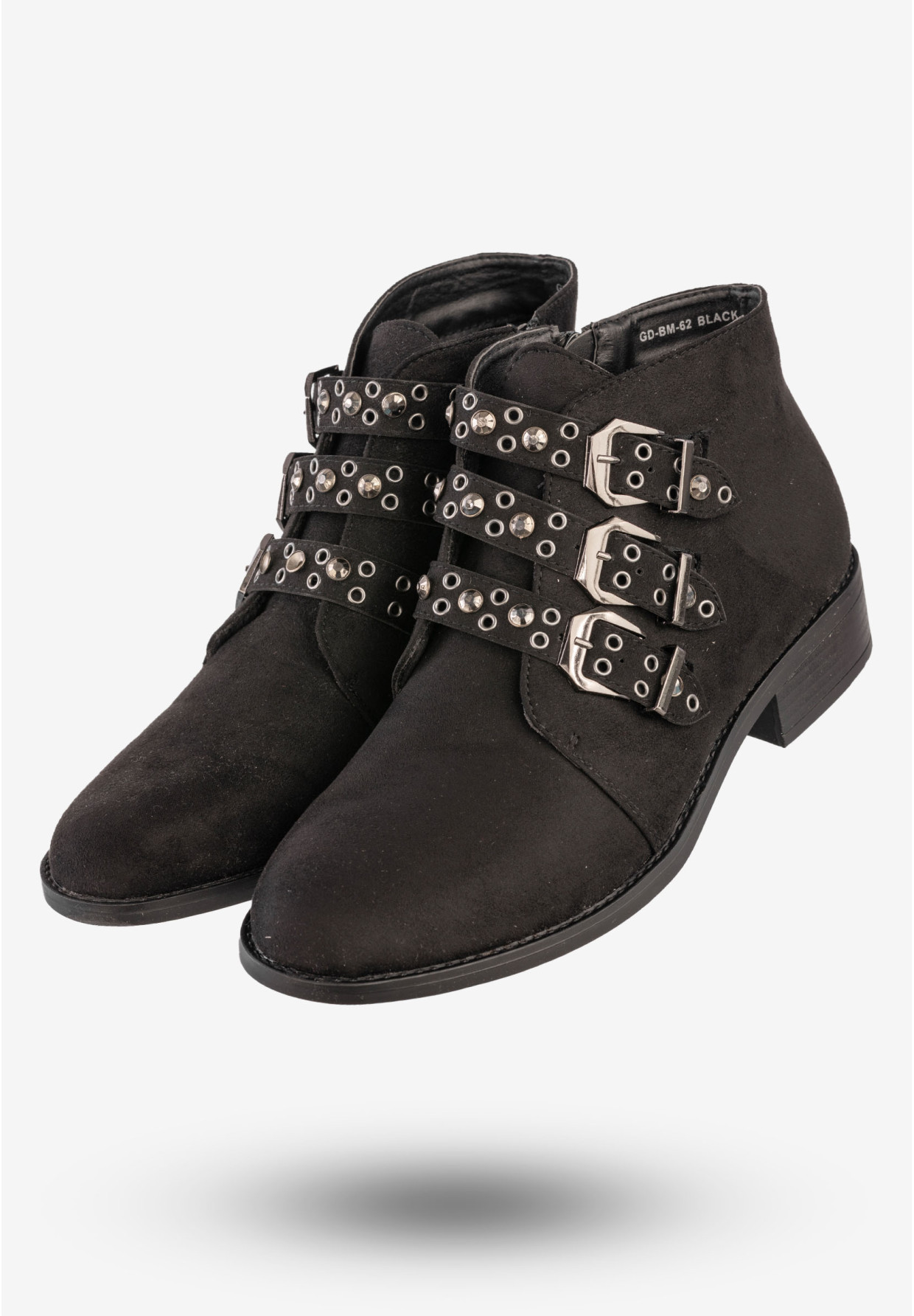 Botki Damskie Buty Na Płaskim Obcasie Goodin Czarne GD-DM-62