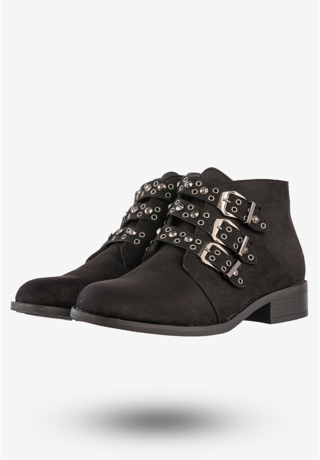 Botki Damskie Buty Na Płaskim Obcasie Goodin Czarne GD-DM-62