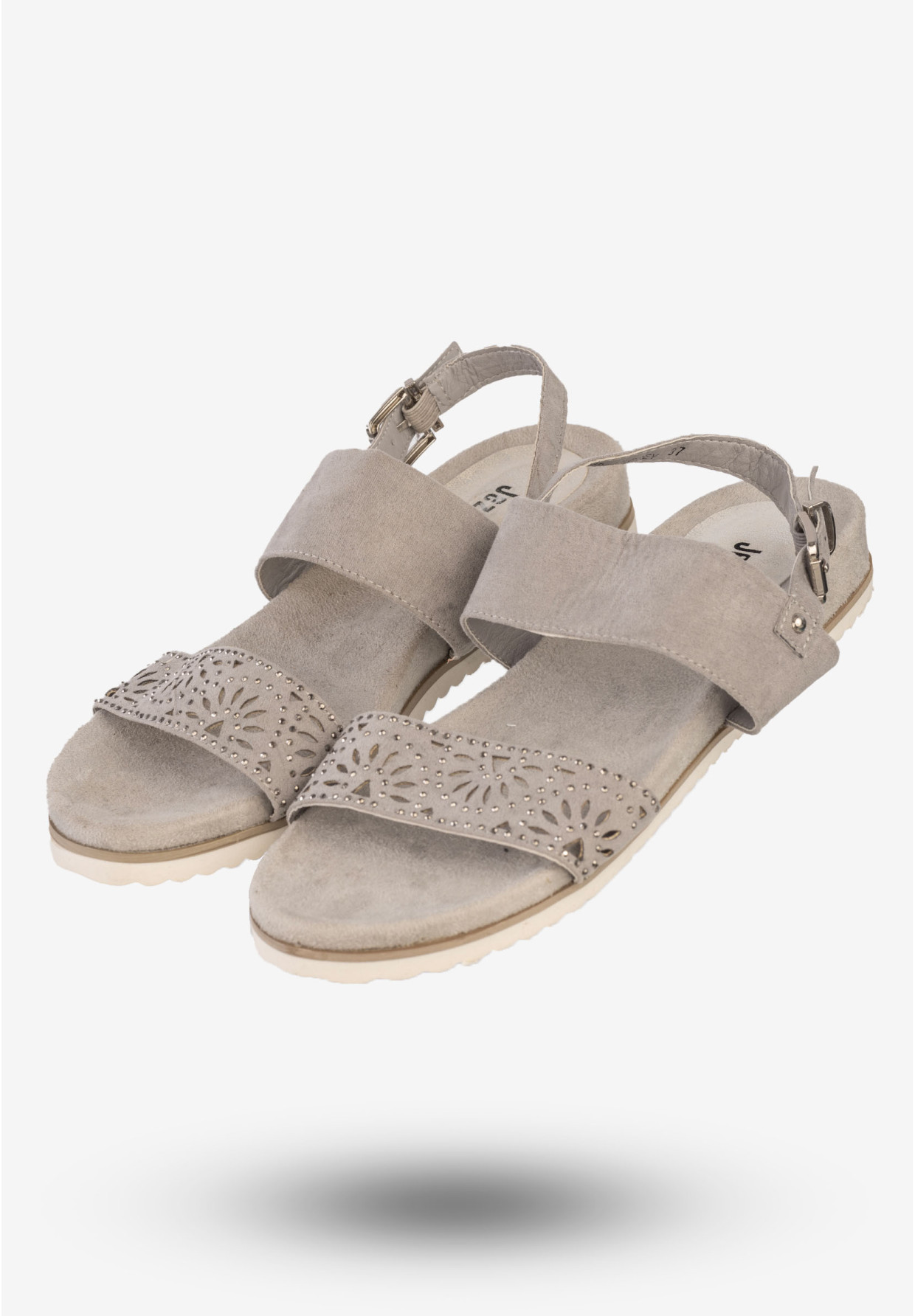 Sandały Damskie Eleganckie Wygodne Buty Jezzi Szare 9SD35-0991