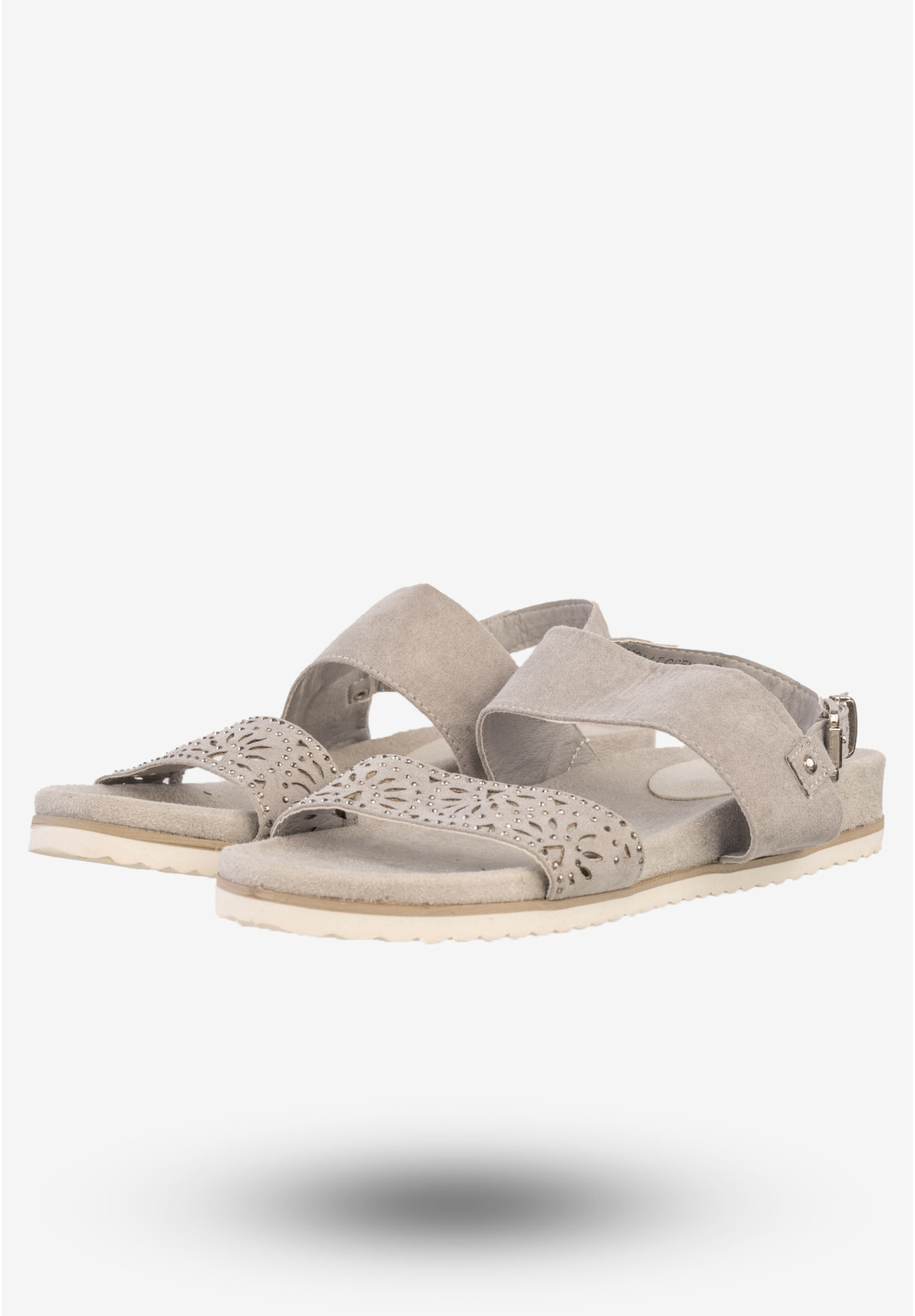 Sandały Damskie Eleganckie Wygodne Buty Jezzi Szare 9SD35-0991