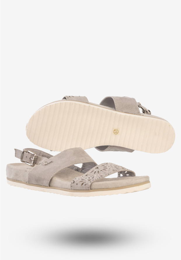 Sandały Damskie Eleganckie Wygodne Buty Jezzi Szare 9SD35-0991