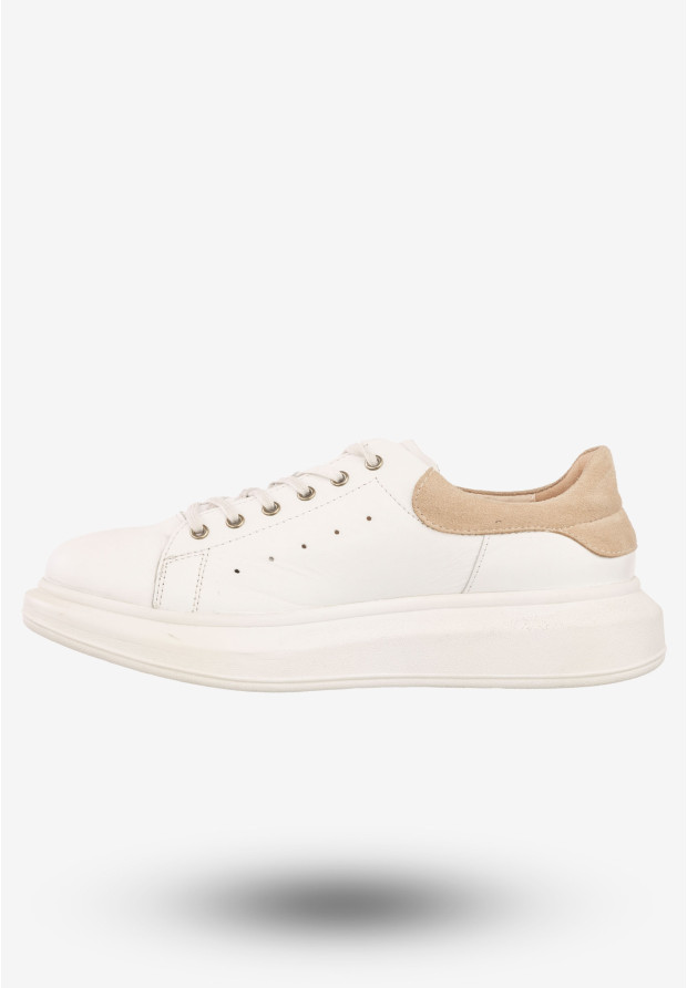 Sneakersy Damskie Skórzane Buty Sportowe Eleganckie Ulmani Białe 18541