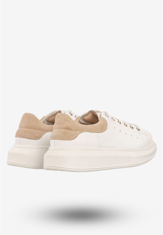 Sneakersy Damskie Skórzane Buty Sportowe Eleganckie Ulmani Białe 18541