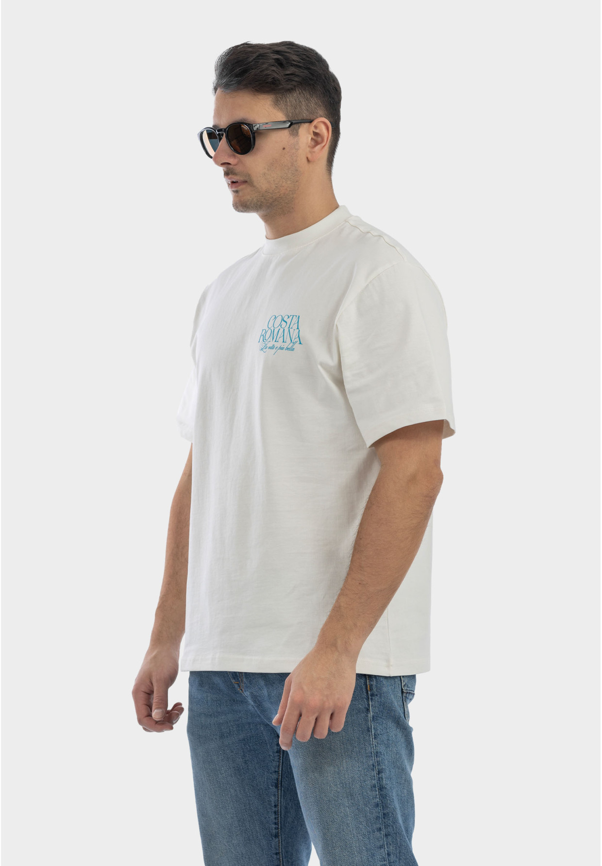 Koszulka Męska Oversize T-Shirt Ecru z nadrukiem Limoncello