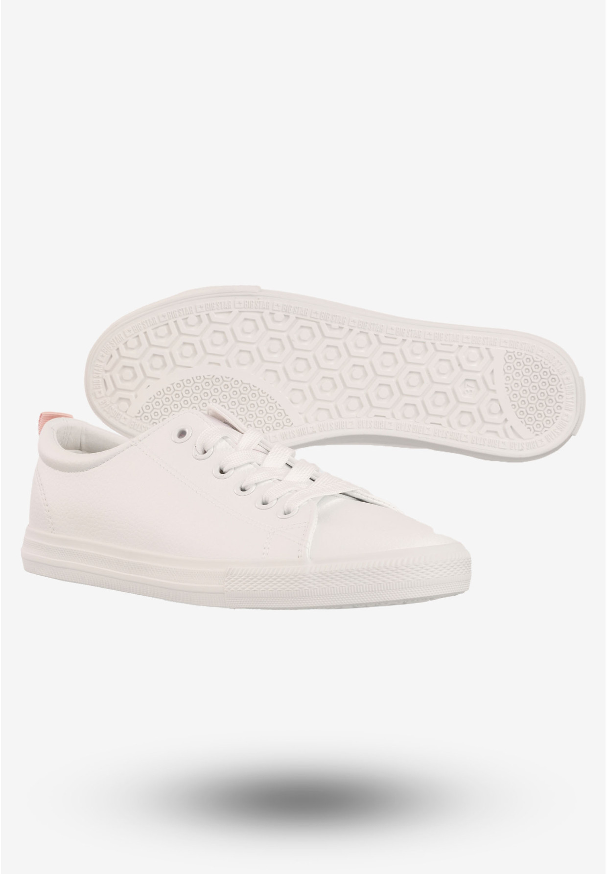 Tenisówki Damskie Sznurowane Buty Sportowe Big Star Białe RR274001
