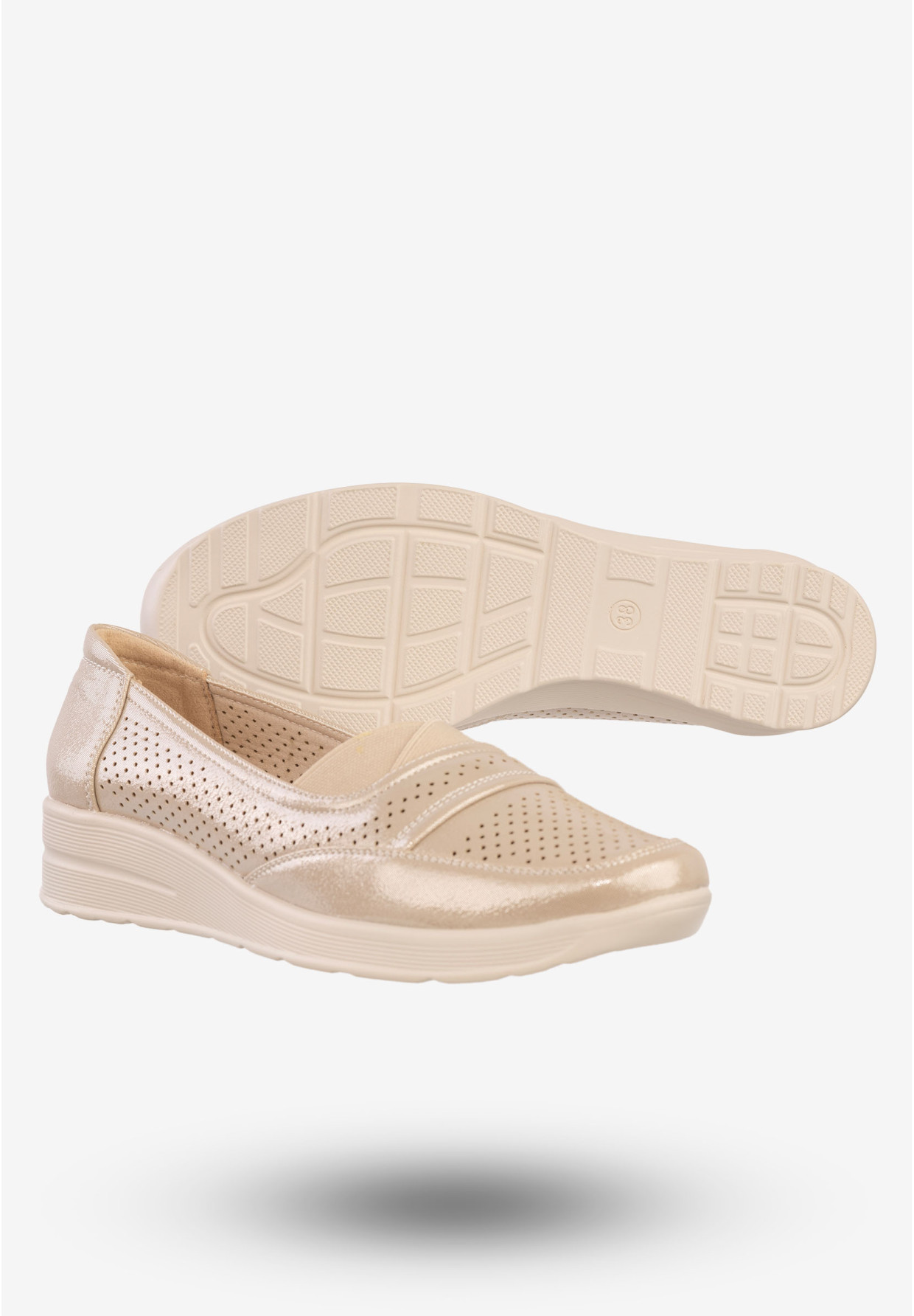 Półbuty Damskie Eleganckie Buty Unisoft Beżowe 23PB02-5775