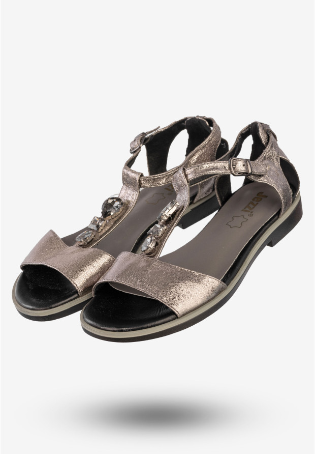Sandały Damskie Ekoskóra Buty Eleganckie Jezzi Miedziane MR1737-5