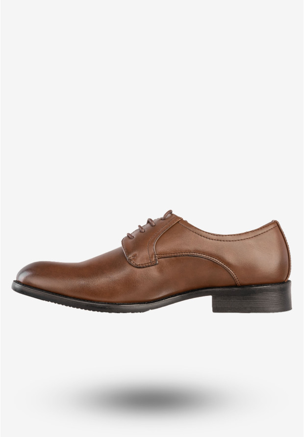Półbuty Wizytowe Męskie Ekoskóra Buty Eleganckie Unisoft Brown 23MN26-4100