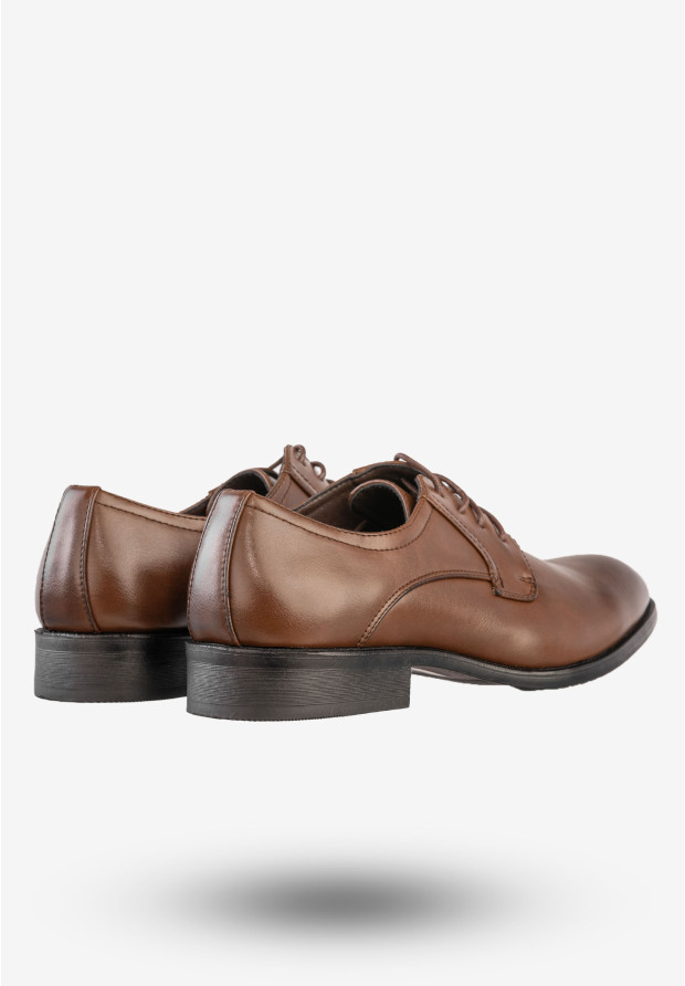 Półbuty Wizytowe Męskie Ekoskóra Buty Eleganckie Unisoft Brown 23MN26-4100