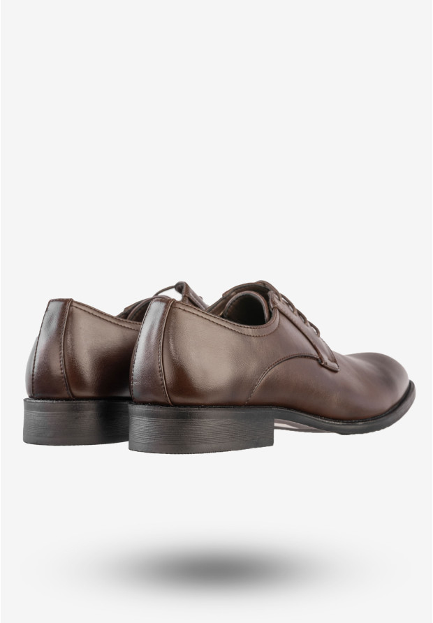Półbuty Wizytowe Męskie Ekoskóra Buty Eleganckie Unisoft Kawowe 23MN26-4100