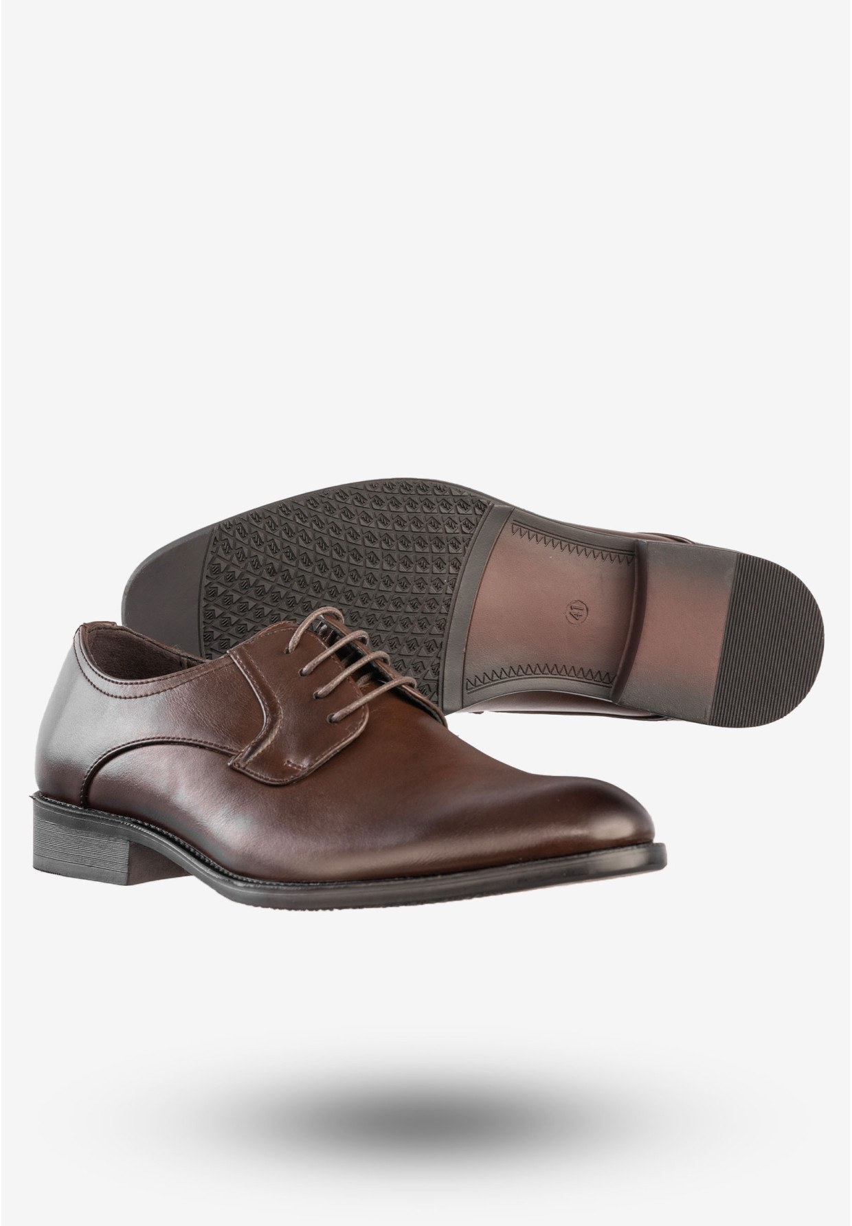 Półbuty Wizytowe Męskie Ekoskóra Buty Eleganckie Unisoft Kawowe 23MN26-4100