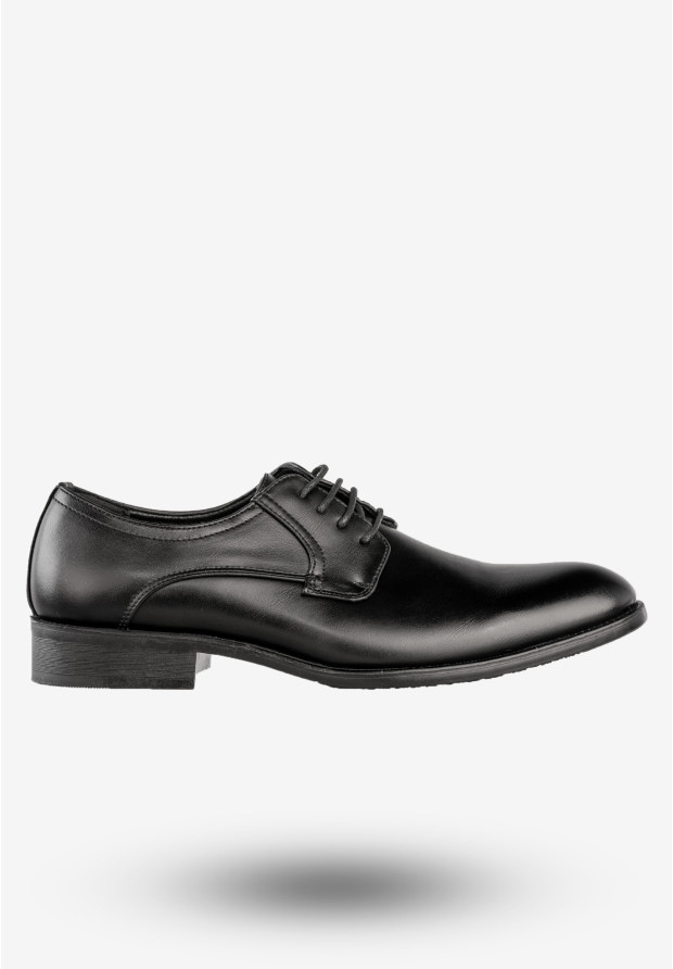 Półbuty Wizytowe Męskie Ekoskóra Buty Eleganckie Unisoft Czarne 23MN26-4100