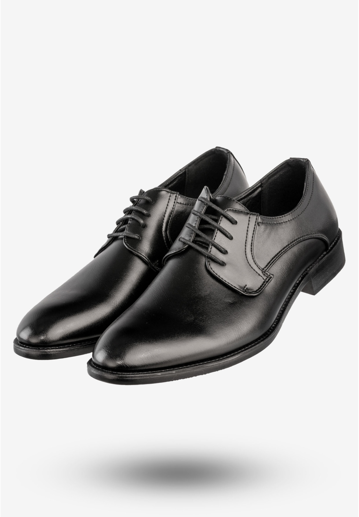 Półbuty Wizytowe Męskie Ekoskóra Buty Eleganckie Unisoft Czarne 23MN26-4100