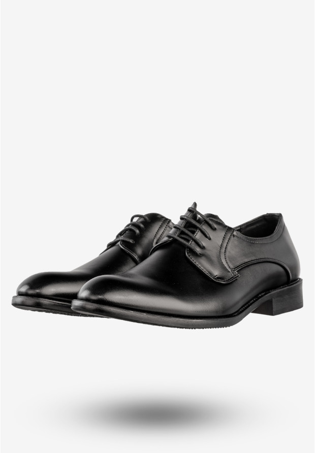 Półbuty Wizytowe Męskie Ekoskóra Buty Eleganckie Unisoft Czarne 23MN26-4100